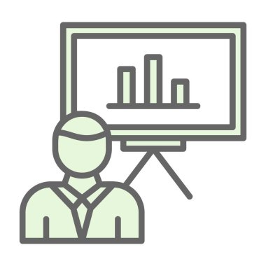 Bir sunum simgesinin vektör illüstrasyonu 