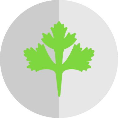 Cilantro yaprak simgesi, vektör illüstrasyonu beyaz arkaplanda izole edildi 