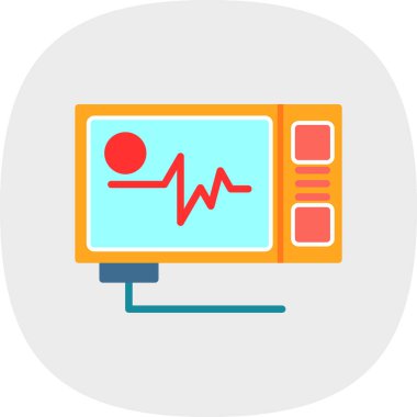 Ecg okuma vektör simgesi, illüstrasyon