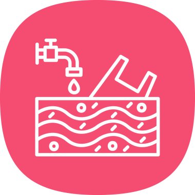 Su. Web simgesi basit illüstrasyon