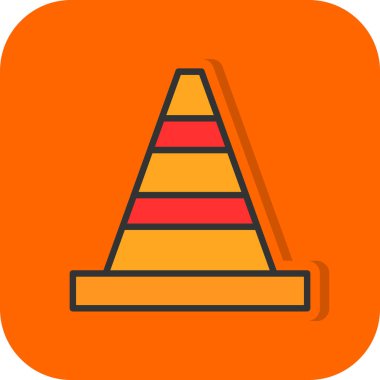 Trafik konisi simgesi, vektör illüstrasyonu basit tasarım