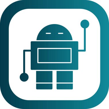 robot düz simgesi, vektör illüstrasyonu