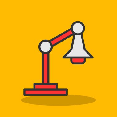 Masa lambası simgesinin vektör illüstrasyonu 