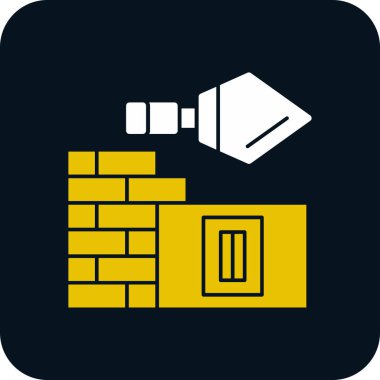 İnşaat konsepti tasarımı, duvar vektörü illüstrasyonunun alçılanması 10 gramlık