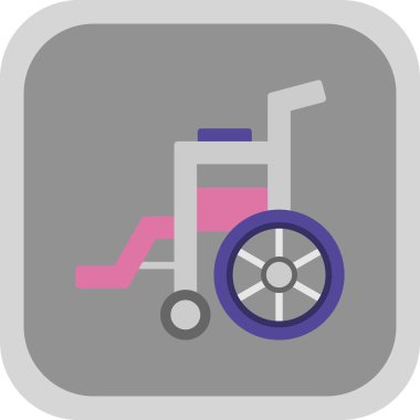 Tekerlekli sandalye web simgesi, vektör illüstrasyonu