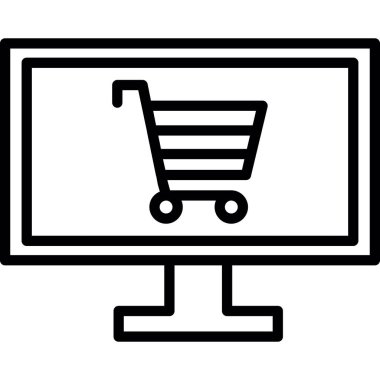 Alışveriş arabası ikonu, taslak tarzı. Alışveriş arabası simgesi