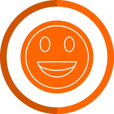 Mutlu bir gülümseme Web simgesi basit illüstrasyon 