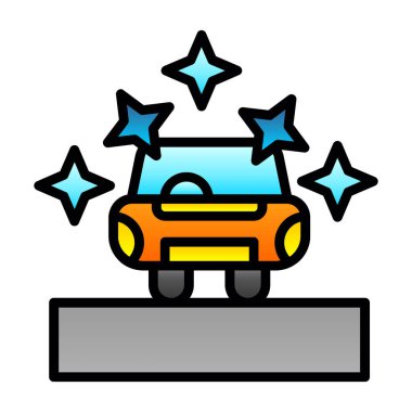 araba yıkama renk ikonu vektör illüstrasyonu