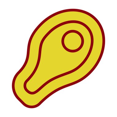 Et biftek ikonunun vektör illüstrasyonu 