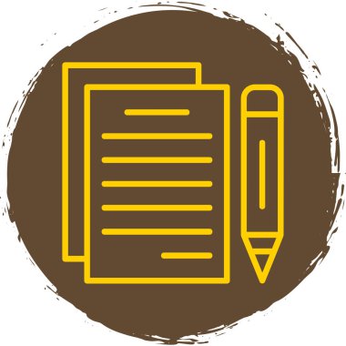 belge ve kalem. Web simgesi basit illüstrasyon