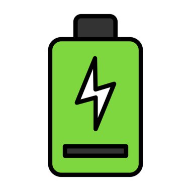 pil yükleme ikonu vektör çizimi 