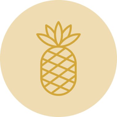 Ananas. Web simgesi basit illüstrasyon 