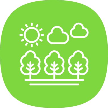 Orman ikonu vektör illüstrasyonu