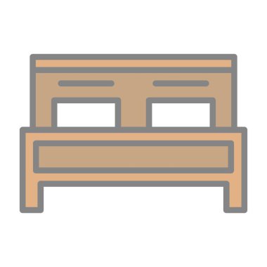 Çift yatak vektör simgesi           