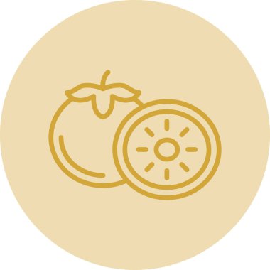 Hurma meyvesi. Web simgesi basit illüstrasyon