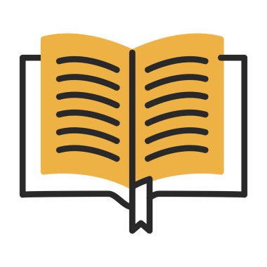 Kitap vektör simgesi, resimleme okunuyor
