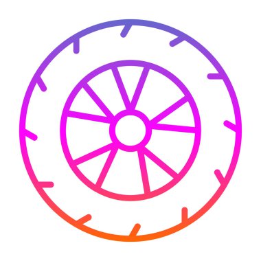 Tekerlek. Web simgesi basit illüstrasyon