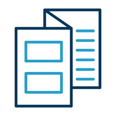 Broşür simgesi, vektör illüstrasyonu basit tasarım