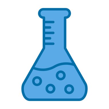 Bilim şişesi. Basit tasarım. Beaker vektör simgesi              