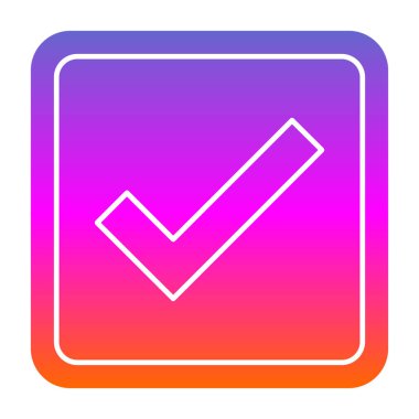 Basit düz kontrol simgesi vektör illüstrasyonu