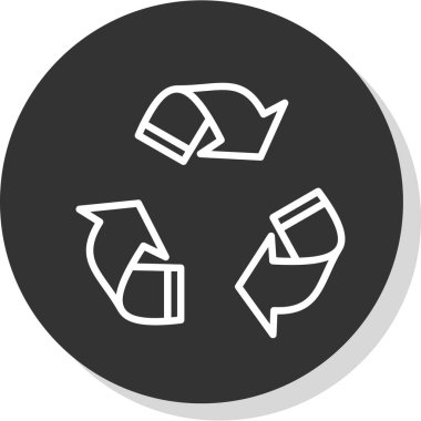 Geri dönüşüm simgesi vektör illüstrasyonu, ekoloji çevre kirliliği simgesi düz biçimli         