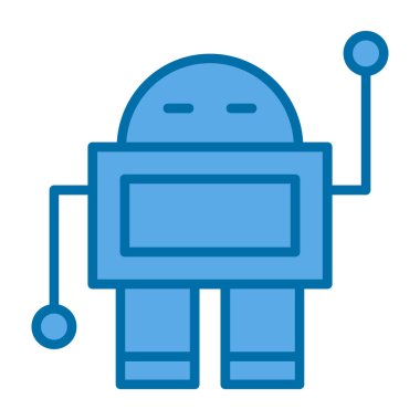 robot düz simgesi, vektör illüstrasyonu