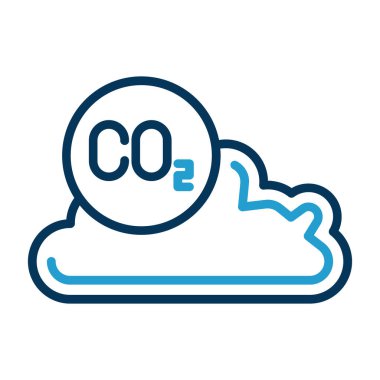 co 2 emisyon bulut simgesi, özet biçimi