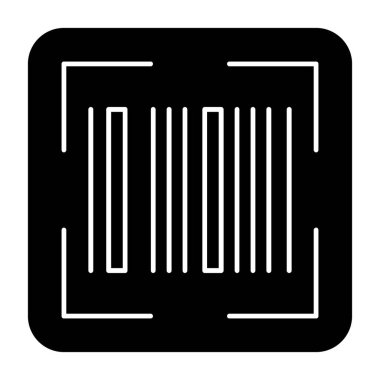 Barkod düz simgesinin vektör illüstrasyonu