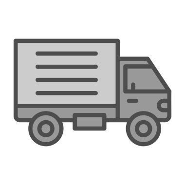 dağıtım kamyonu simgesi, vektör illüstrasyonu