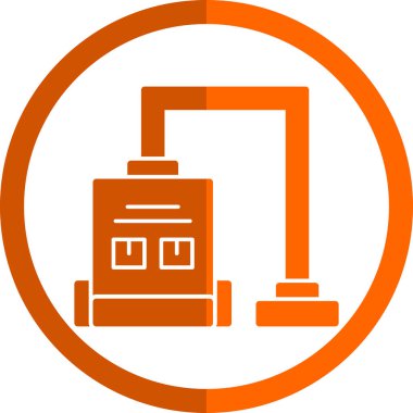 Elektrikli süpürge simge vektör çizim              