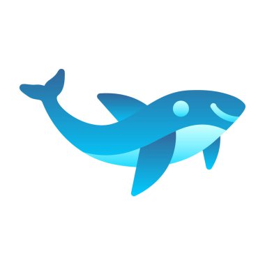 Balina hayvan ikonu. düz vektör illüstrasyonu