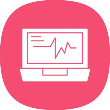 Vector Illustration ECG Kalp atışı Ekranı. Sağlık Geçmişi