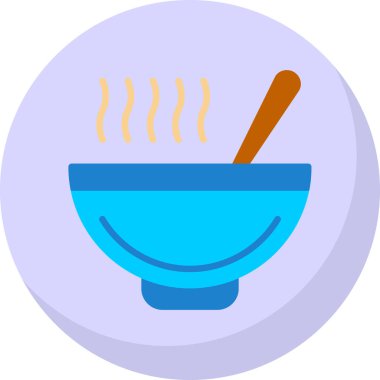 Basit Çorba simgesi, vektör illüstrasyonu