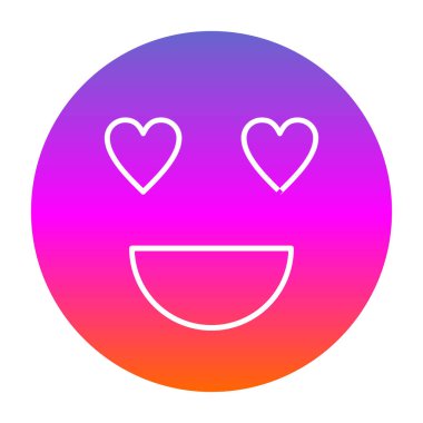 aşk emojisi simgesi, vektör illüstrasyonu