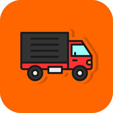 dağıtım kamyonu simgesi, vektör illüstrasyonu