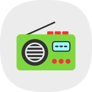 Radyo. Web simgesi basit illüstrasyon 