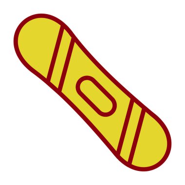Snowboard düz ikonu, kış sporu konsepti, snowboard ekipman tabelası, vektör illüstrasyonu 