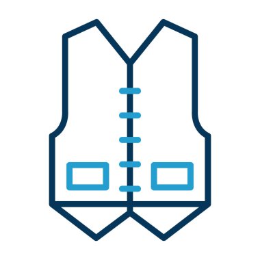 Yelek giysi simgesinin vektör illüstrasyonu 