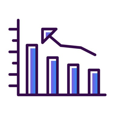 Çubuk grafik web simgesi basit tasarım resimleme arkaplanı 
