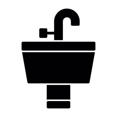 Duş ikonu. Beyaz arkaplanda izole edilmiş web tasarımı için basit bir banyo vektör simgesi çizimi