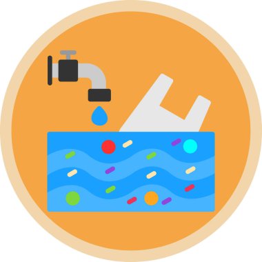 Su. Web simgesi basit illüstrasyon