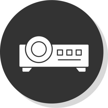 Projektör simgesi, vektör illüstrasyonu 