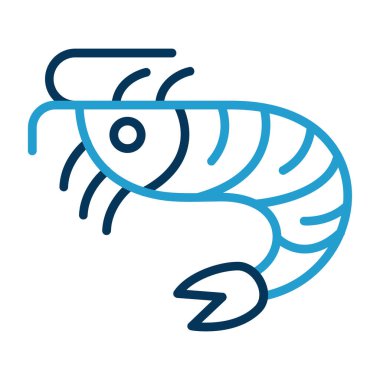 Basit Karides simgesi, vektör illüstrasyonu