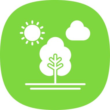 Ağaç düz simge vektör çizim