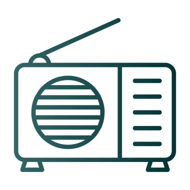 Radyo. Web simgesi basit illüstrasyon 