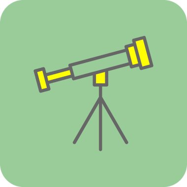 Basit Teleskop simgesi, vektör illüstrasyonu