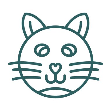 Kedi suratlı. Web simgesi basit illüstrasyon