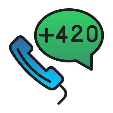 Çek Cumhuriyeti ülke kodu (+ 420) vektör simgesi