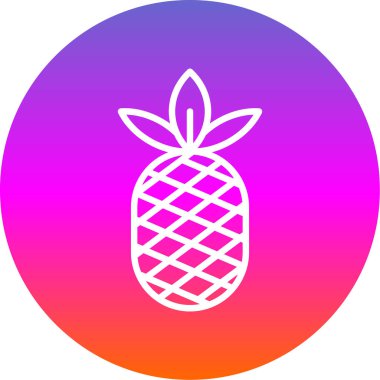 Ananas. Web simgesi basit illüstrasyon 