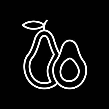 Basit Avokado simgesi, vektör illüstrasyonu